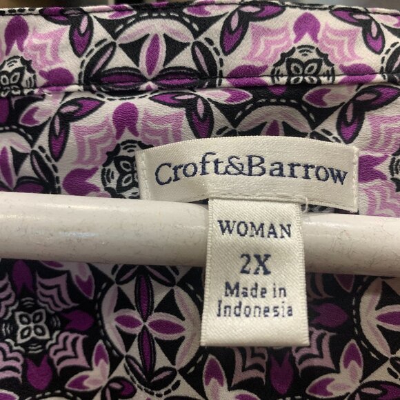 Croft & Barrow 2x Blouse Purple/White/Black - Picture 2 of 3